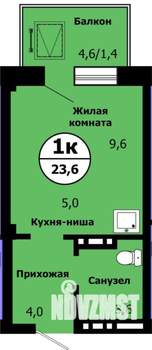 Студия квартира, строящийся дом, 23м2, 18/19 этаж