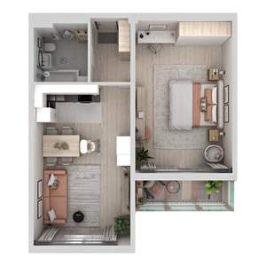 2-к квартира, строящийся дом, 62м2, 19/19 этаж