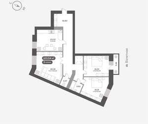 3-к квартира, вторичка, 124м2, 3/16 этаж