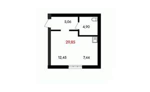 1-к квартира, вторичка, 30м2, 7/18 этаж