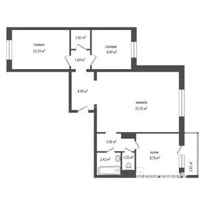 3-к квартира, вторичка, 70м2, 5/16 этаж