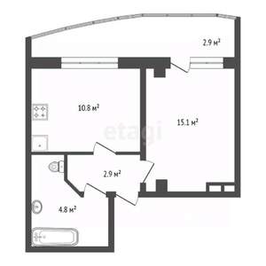 1-к квартира, вторичка, 39м2, 20/24 этаж