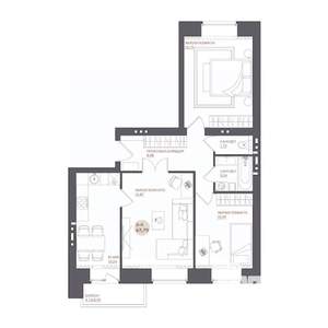 3-к квартира, строящийся дом, 68м2, 12/17 этаж