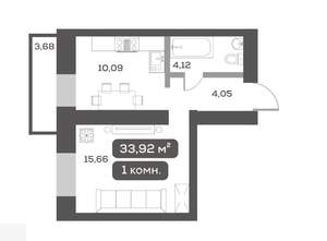 1-к квартира, вторичка, 34м2, 3/14 этаж