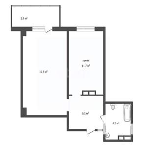 1-к квартира, вторичка, 42м2, 8/24 этаж