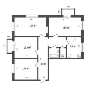 4-к квартира, вторичка, 100м2, 4/5 этаж