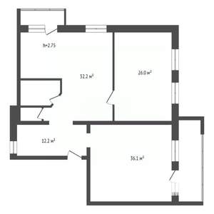 3-к квартира, вторичка, 117м2, 8/10 этаж