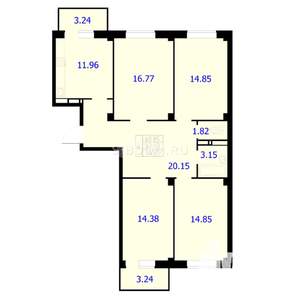 4-к квартира, вторичка, 100м2, 6/9 этаж