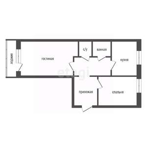 2-к квартира, вторичка, 49м2, 3/5 этаж