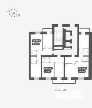 2-к квартира, вторичка, 69м2, 2/16 этаж