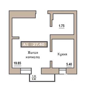 Студия квартира, строящийся дом, 27м2, 3/9 этаж