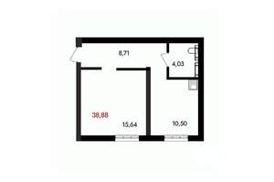 1-к квартира, вторичка, 39м2, 6/18 этаж