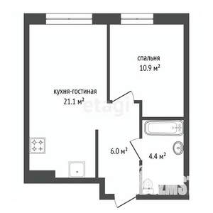 2-к квартира, вторичка, 45м2, 14/23 этаж