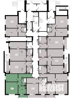 2-к квартира, строящийся дом, 54м2, 1/17 этаж