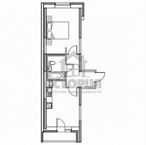 1-к квартира, вторичка, 36м2, 3/9 этаж