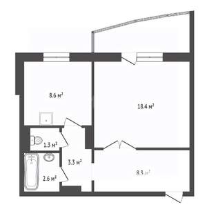 1-к квартира, вторичка, 40м2, 7/14 этаж