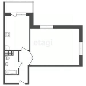 1-к квартира, вторичка, 46м2, 11/25 этаж