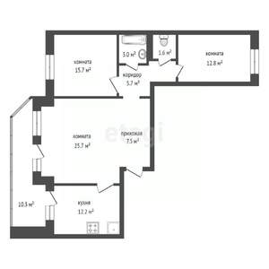 3-к квартира, вторичка, 94м2, 6/10 этаж