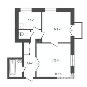 2-к квартира, вторичка, 50м2, 3/5 этаж