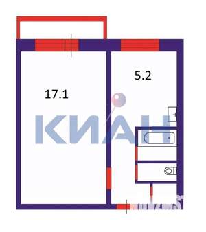 1-к квартира, вторичка, 31м2, 4/5 этаж