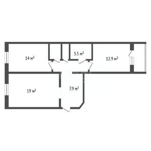 2-к квартира, вторичка, 65м2, 5/5 этаж
