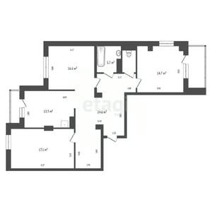 3-к квартира, вторичка, 91м2, 5/17 этаж