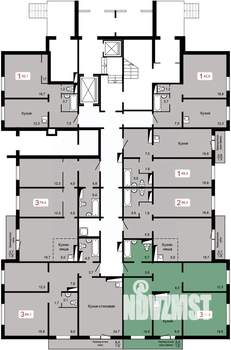 3-к квартира, строящийся дом, 78м2, 16/17 этаж