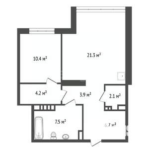 2-к квартира, вторичка, 56м2, 7/23 этаж