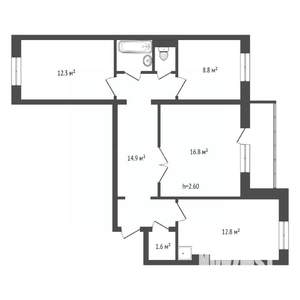 3-к квартира, вторичка, 71м2, 3/10 этаж