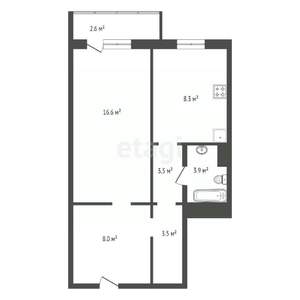 1-к квартира, вторичка, 45м2, 16/17 этаж