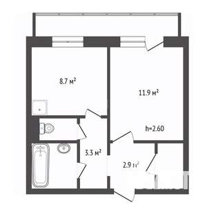 1-к квартира, вторичка, 32м2, 8/10 этаж