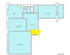 3-к квартира, вторичка, 77м2, 5/9 этаж