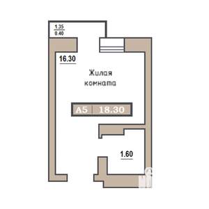 Студия квартира, вторичка, 18м2, 6/9 этаж