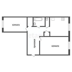 2-к квартира, вторичка, 50м2, 1/4 этаж