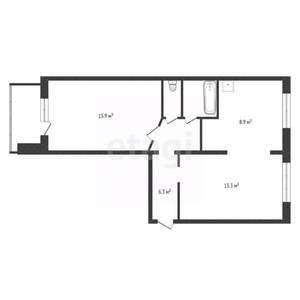 2-к квартира, вторичка, 48м2, 3/5 этаж
