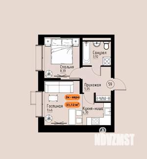 2-к квартира, вторичка, 31м2, 11/17 этаж