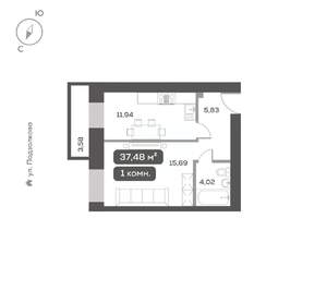 1-к квартира, вторичка, 37м2, 3/16 этаж
