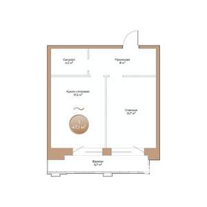 1-к квартира, вторичка, 47м2, 10/24 этаж