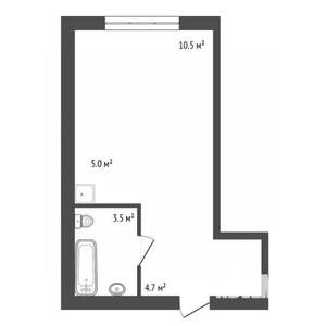 Студия квартира, вторичка, 24м2, 8/14 этаж