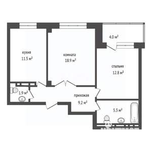 2-к квартира, вторичка, 58м2, 2/19 этаж