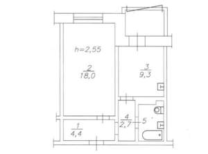 1-к квартира, вторичка, 39м2, 1/10 этаж