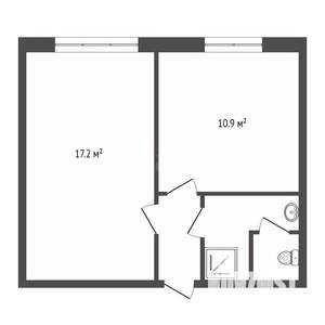 1-к квартира, вторичка, 34м2, 6/9 этаж