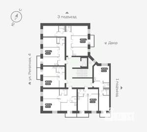 2-к квартира, вторичка, 65м2, 9/16 этаж