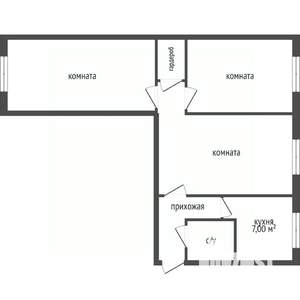3-к квартира, вторичка, 58м2, 1/5 этаж