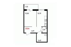 1-к квартира, вторичка, 38м2, 9/18 этаж