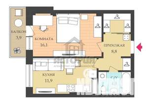 1-к квартира, вторичка, 41м2, 5/17 этаж