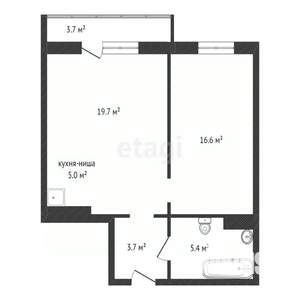 2-к квартира, сданный дом, 52м2, 17/17 этаж