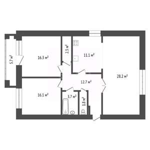3-к квартира, вторичка, 92м2, 6/17 этаж