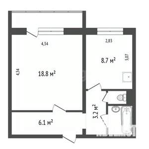 1-к квартира, вторичка, 40м2, 5/10 этаж