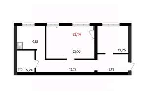 2-к квартира, вторичка, 73м2, 15/18 этаж